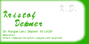 kristof depner business card