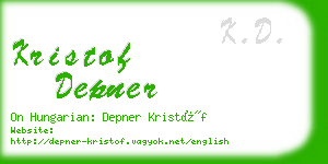 kristof depner business card